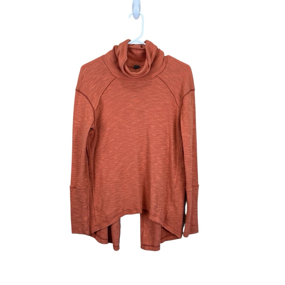 Free People We The Free Turtleneck Sweater Orange Sized Open Back